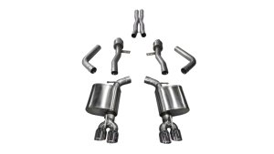 Dodge Challenger Performance Exhaust - Dual Rear Exit - CORSA Performance - Cat Back Sport, 3.5in Polished Tips - Polished - `15-`23
